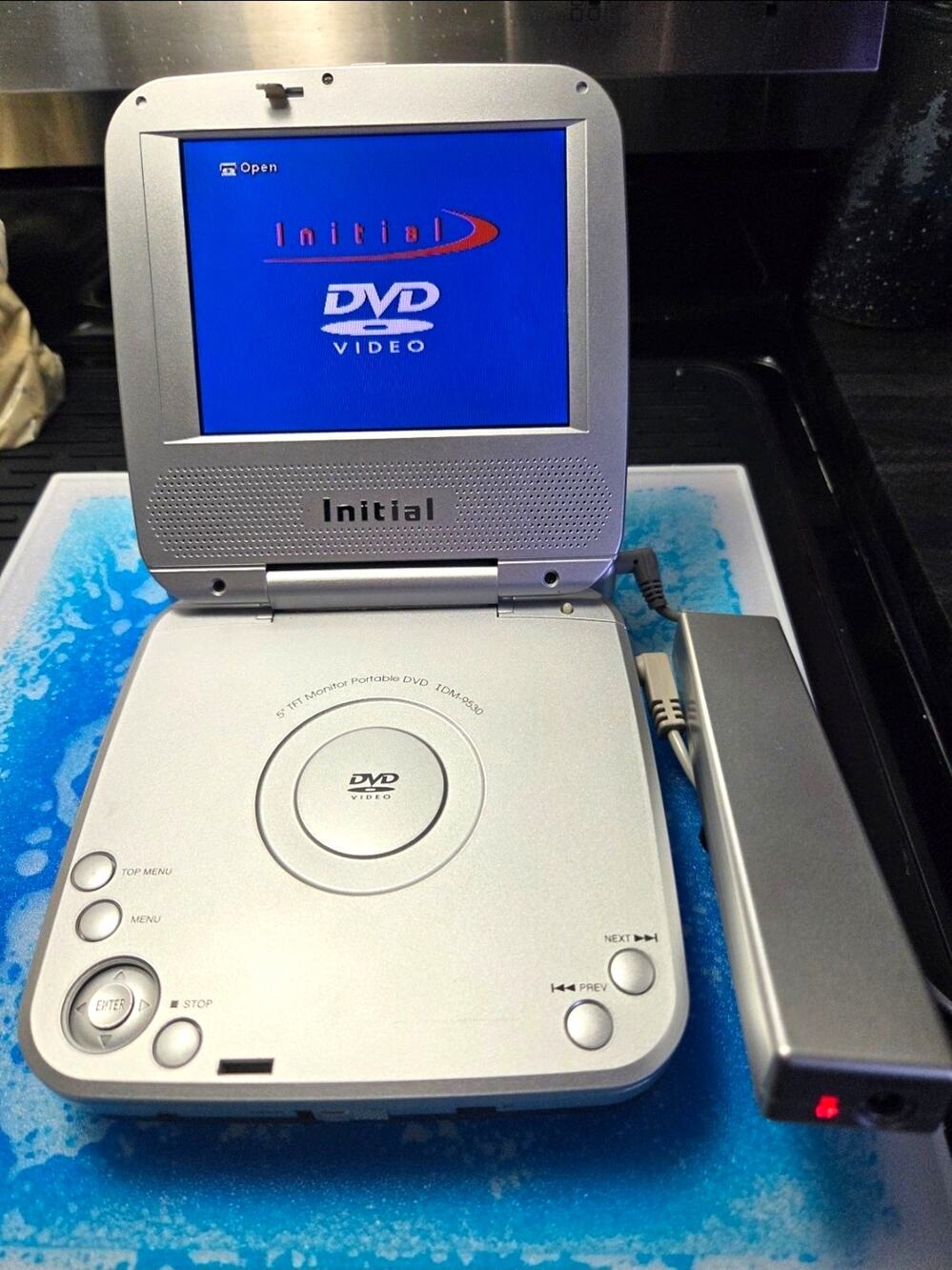 Initial Portable DVD Player 5" Sceen, Silver - Tested And Working.